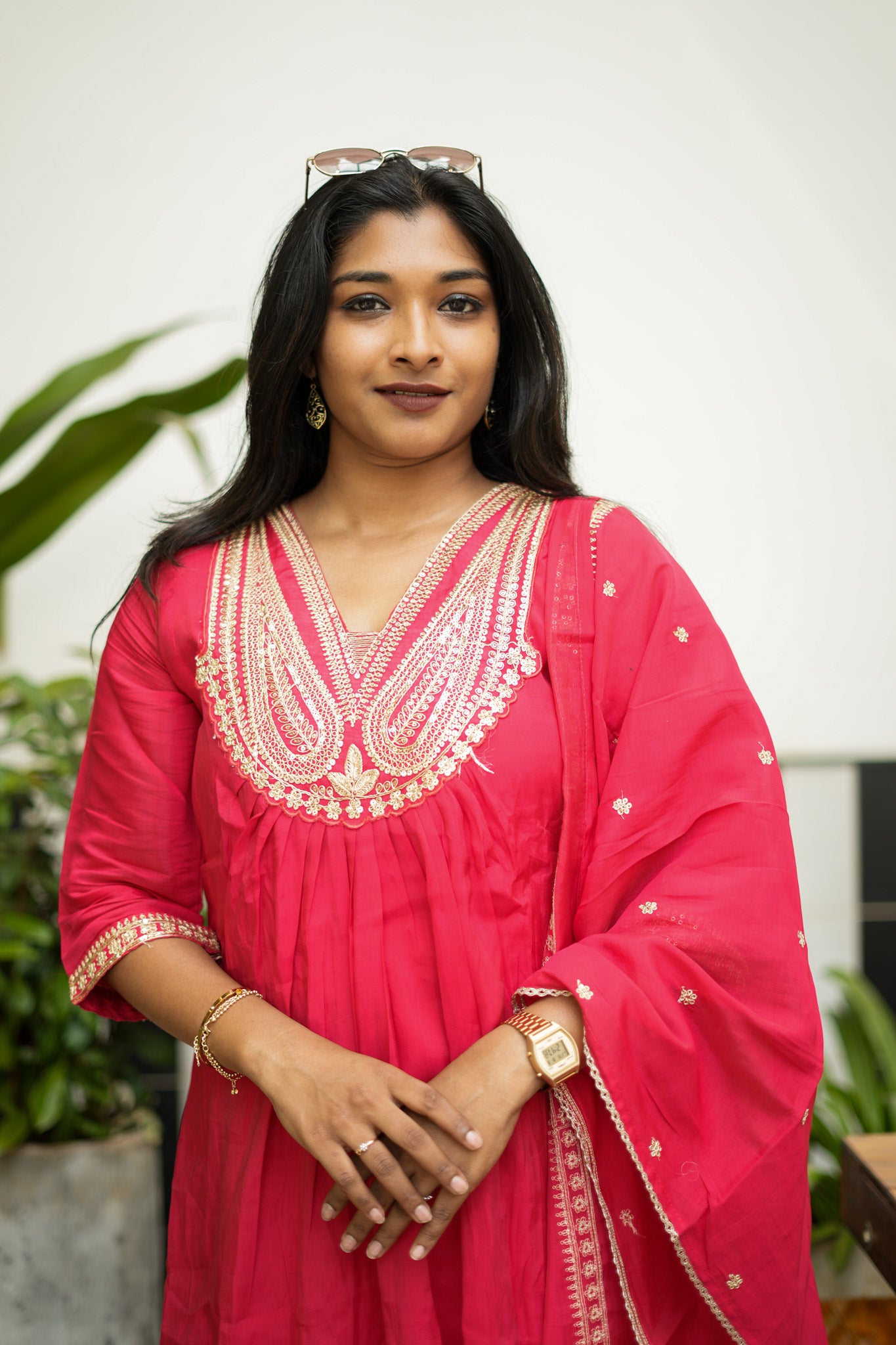 Pink Embroidered Anarkali Suit