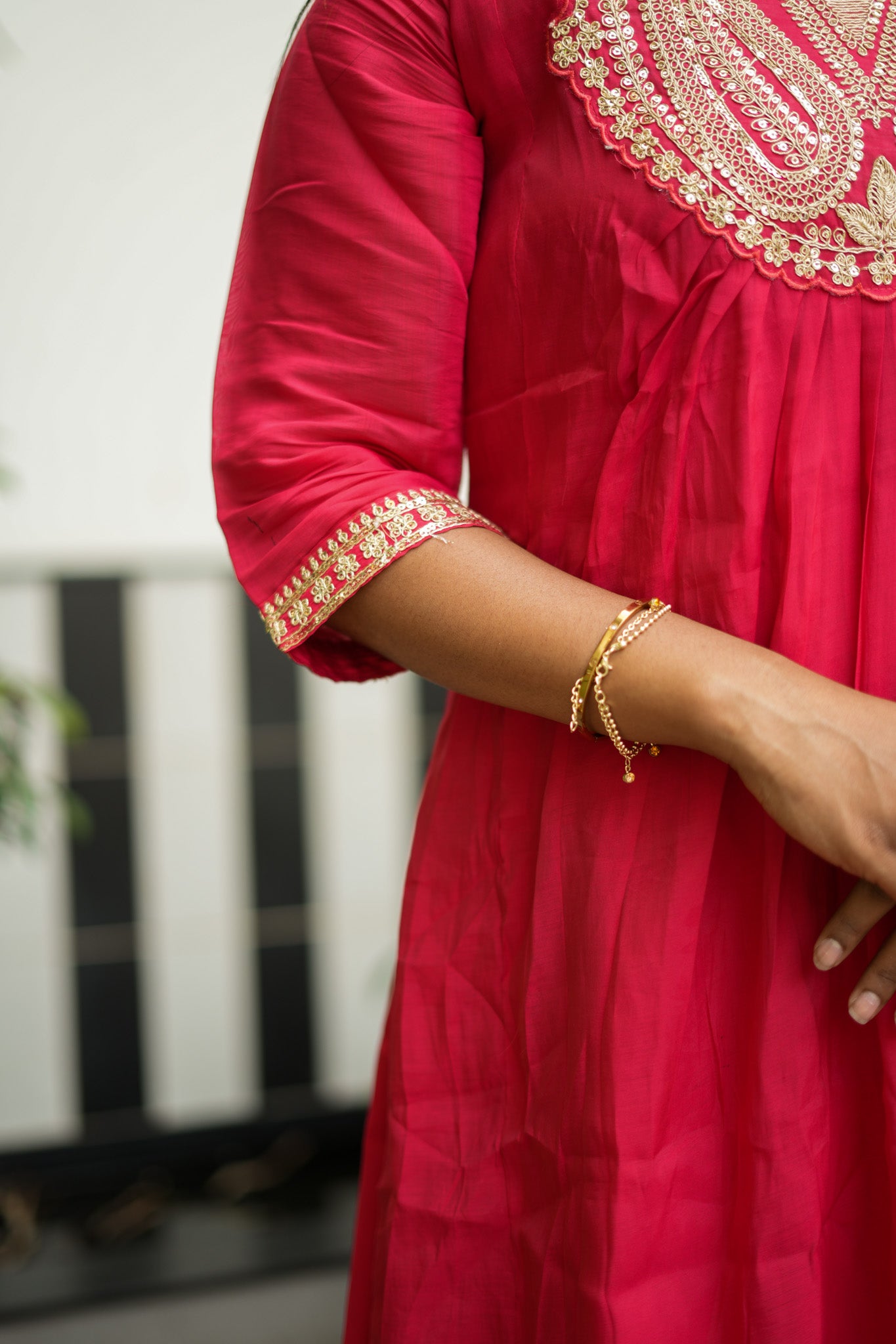 Pink Embroidered Anarkali Suit