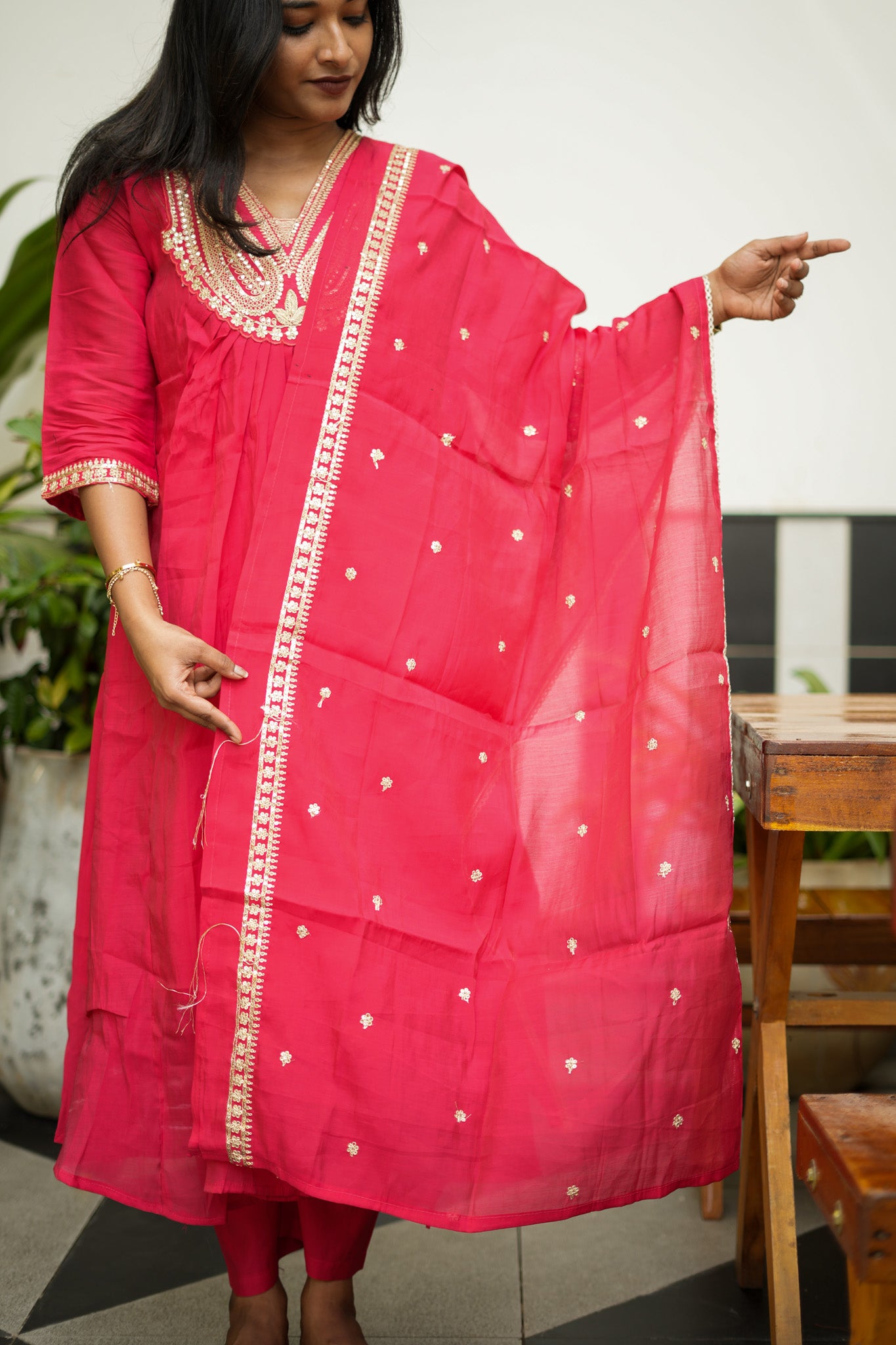 Pink Embroidered Anarkali Suit