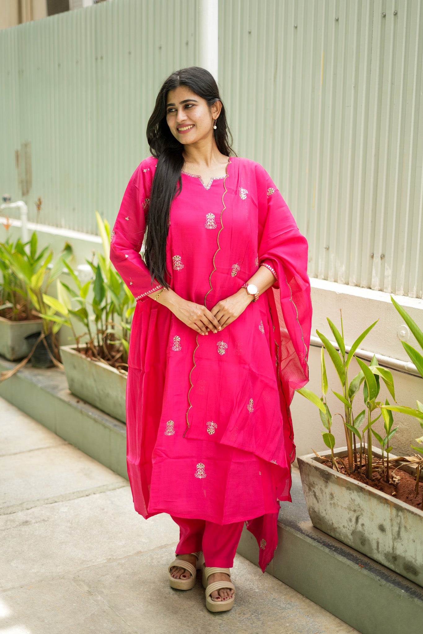 Rani Pink Anarkali Suit