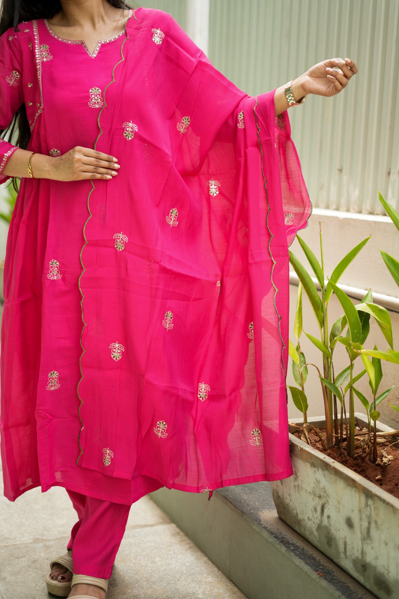 Rani Pink Anarkali Suit