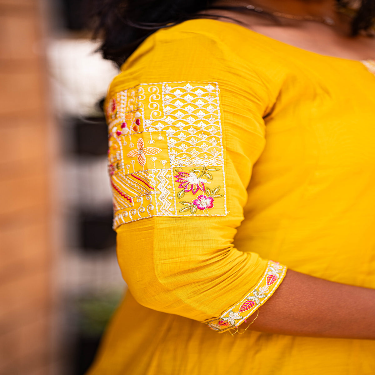 Yellow Embroidered 3-Piece Salwar Suit
