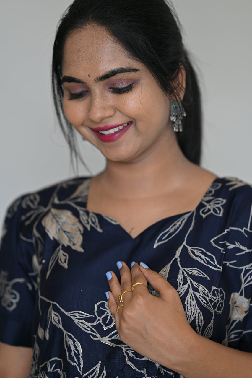 Women's Rayon Tiered Midi Dress | Square Neck | Summer Print