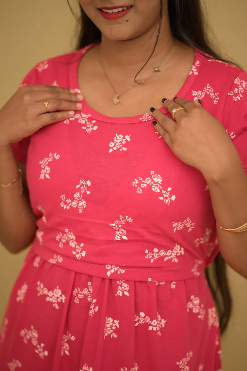 Ruby Bloom Floral Printed Cotton Maternity Kurti