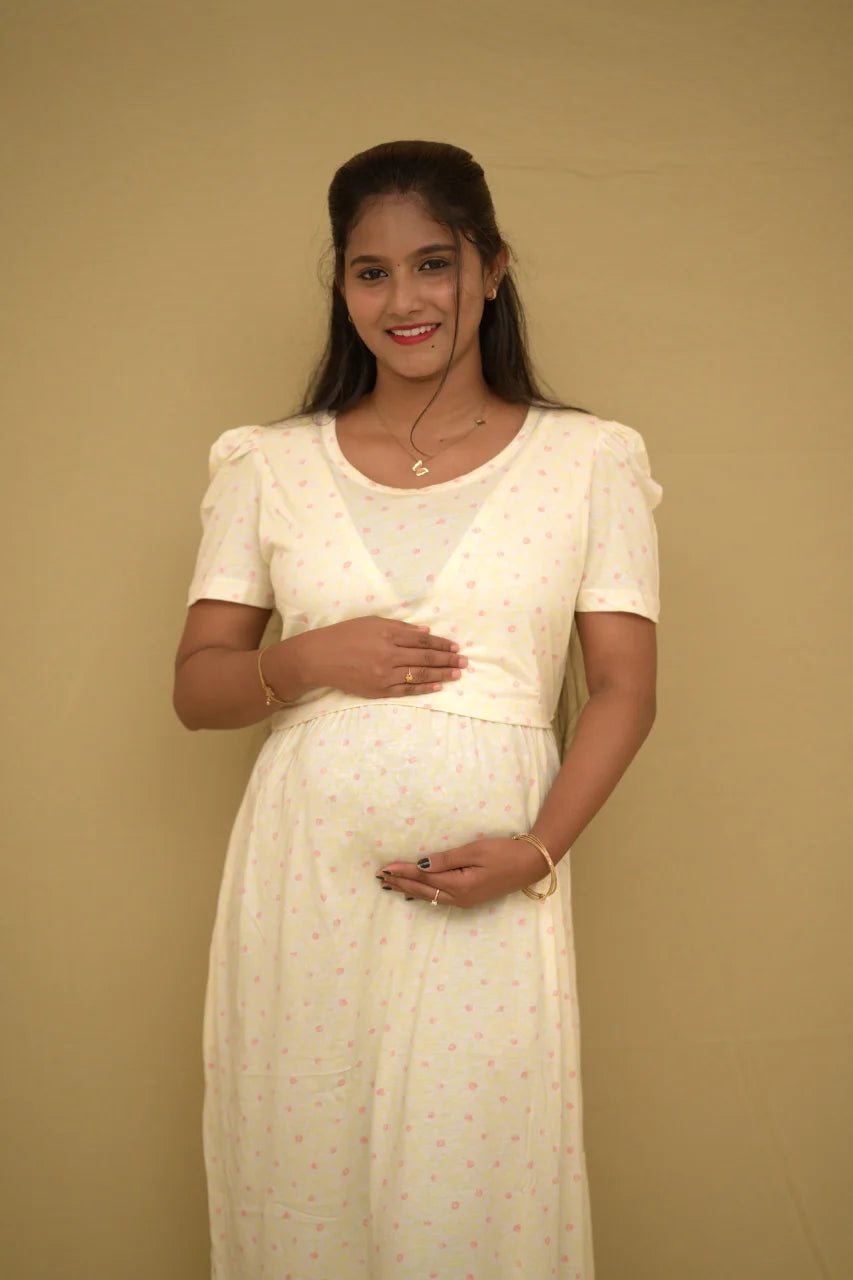 Soft Blossom Maternity Cotton Dress