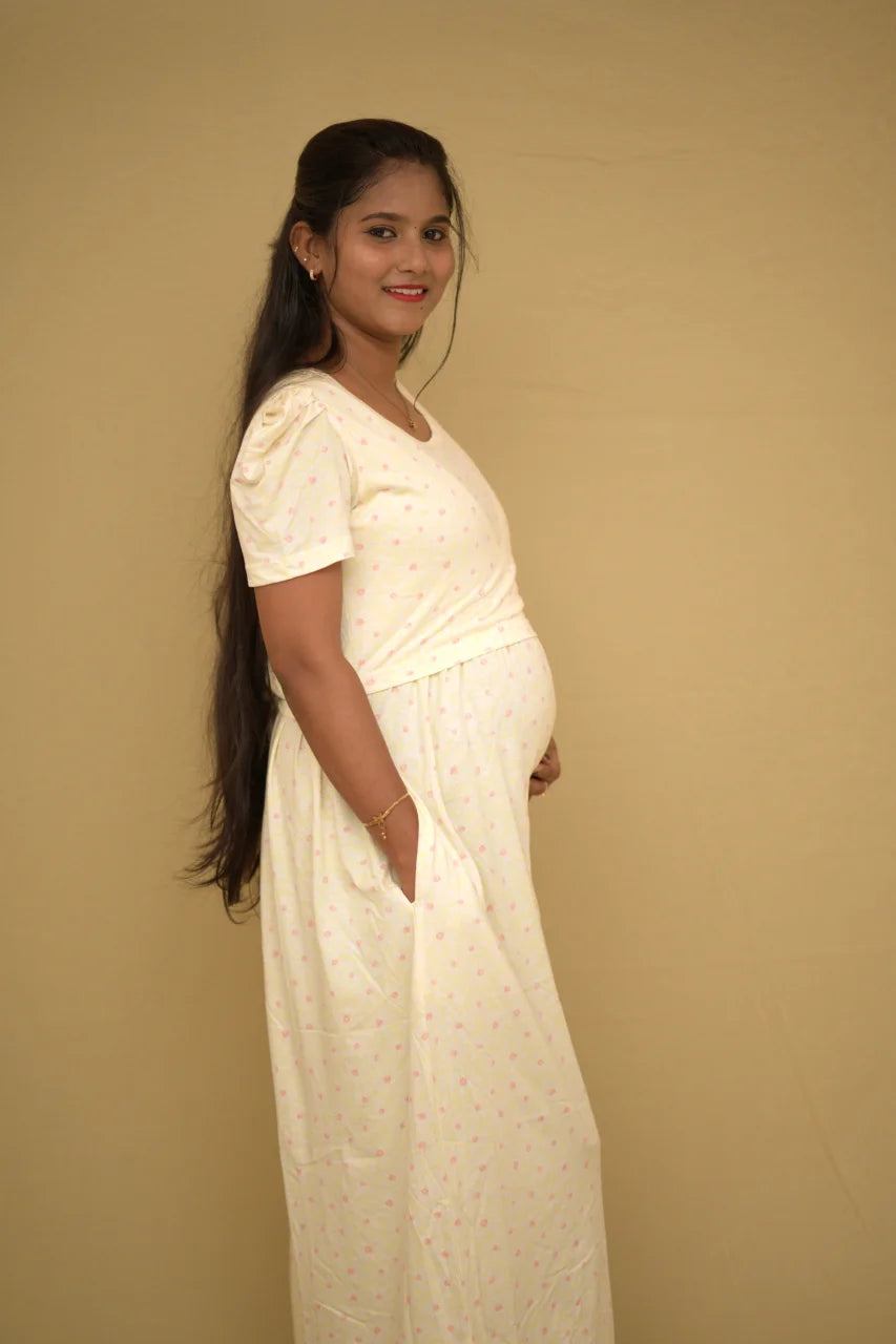 Soft Blossom Maternity Cotton Dress