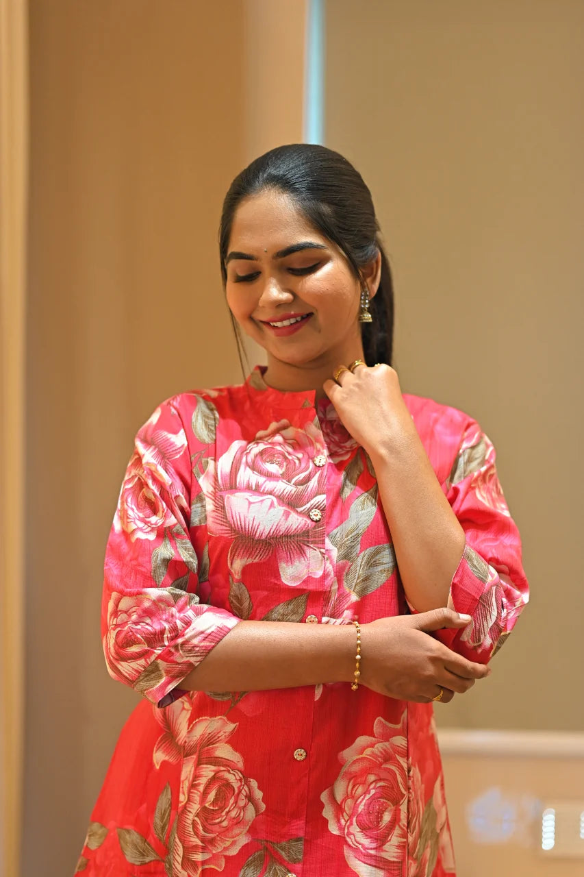 Scarlet Rose Printed Straight Kurti