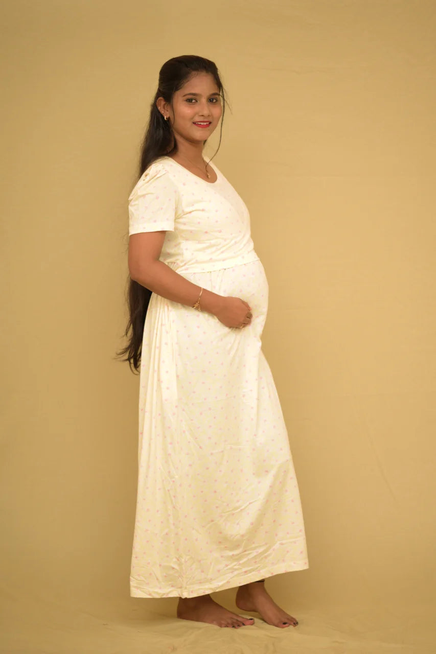 Soft Blossom Maternity Cotton Dress